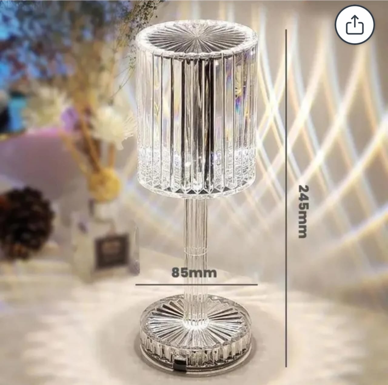 LAMPARA DE CRISTAL TACTIL ™ ⭐⭐⭐⭐⭐ DALE ELEGANCIA A TU CUARTO